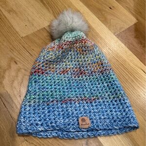 NWOT  handmade multi colored knit winter hat